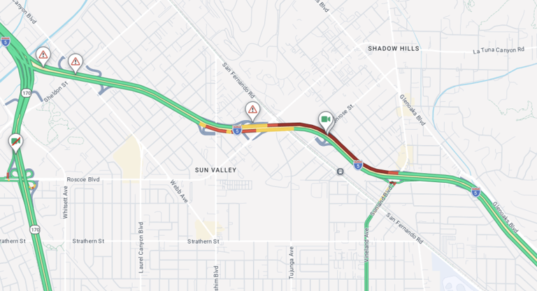 Explosive big rig fire backs up traffic on 5 Freeway