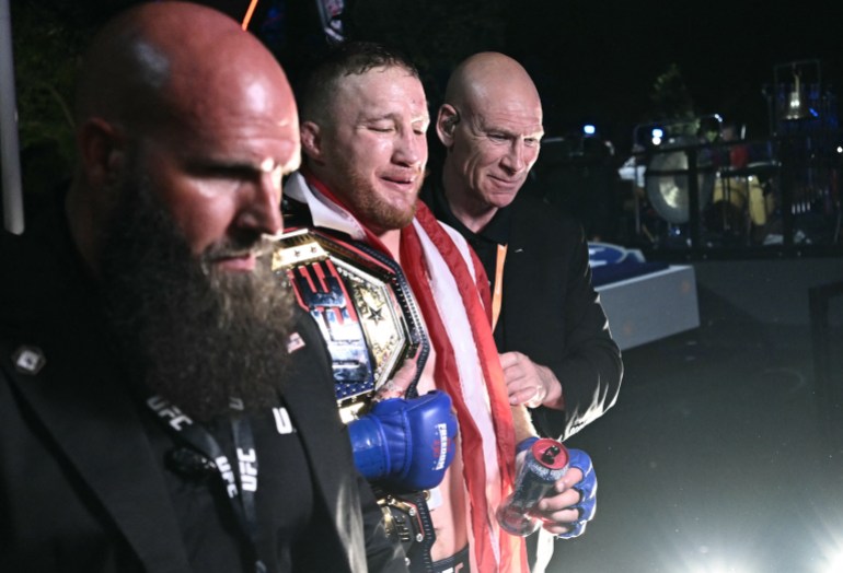 Gaethje shocks Topuria to win UFC lightweight title at White House event