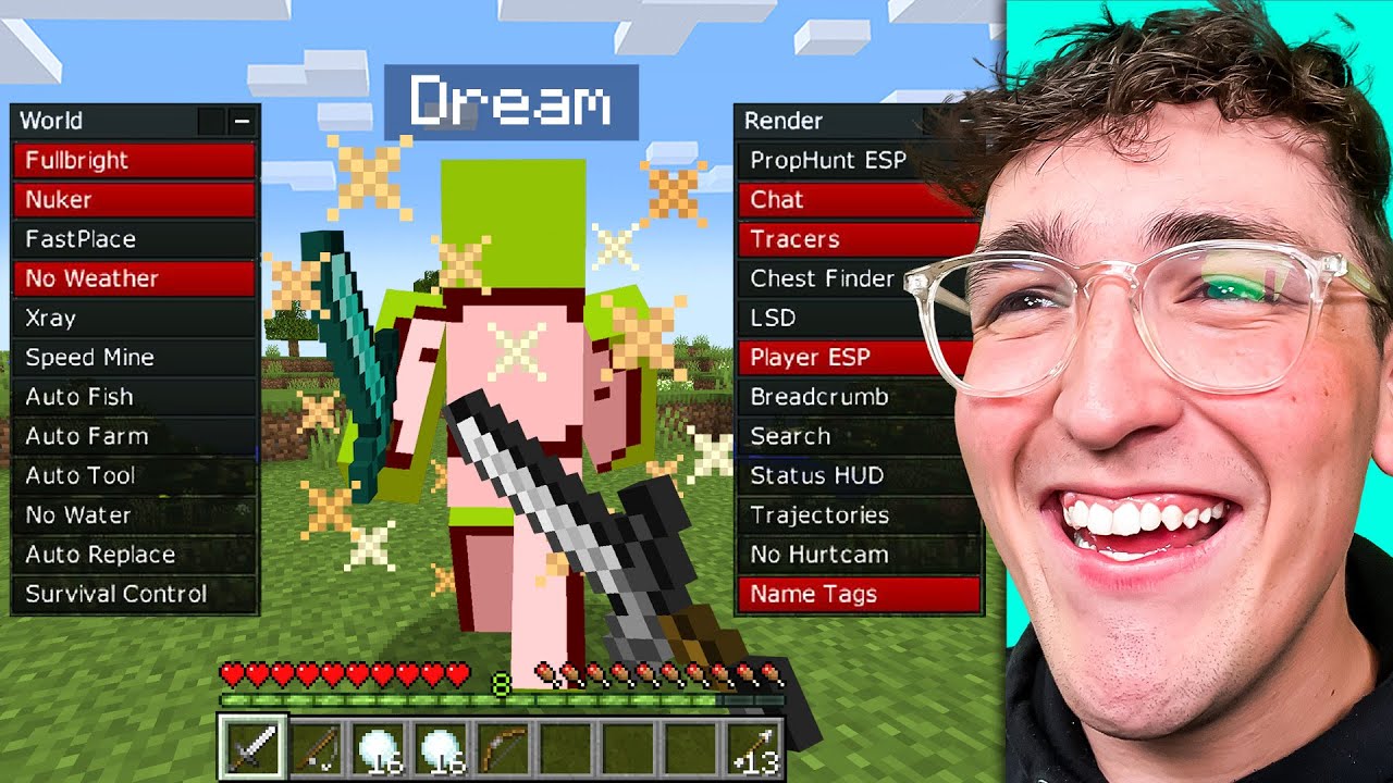I secretly used a hack client to fool my friend in Minecraft
