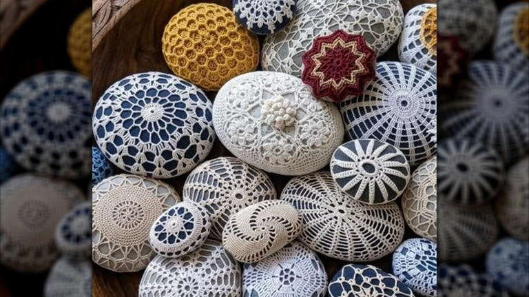 She turns vintage doilies and rocks into the most unexpected home decor