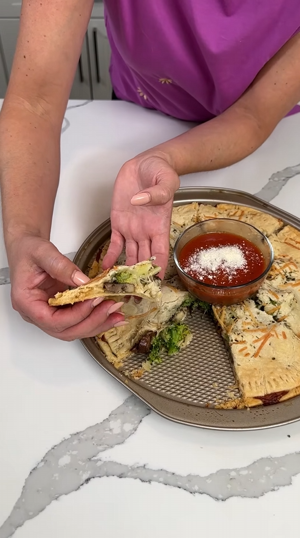 Veggie stuffed calzone easy lunch or dinner idea
