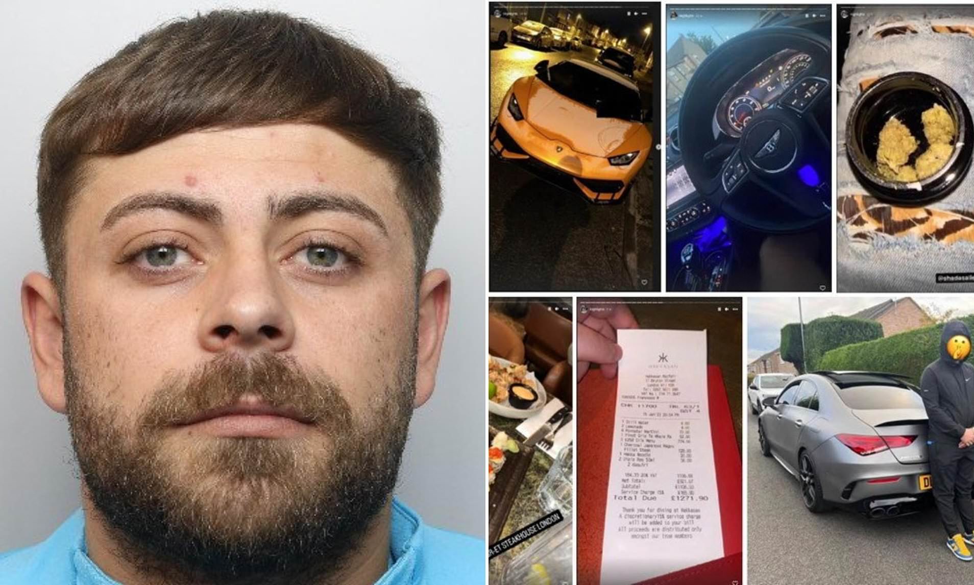 Drug dealer jailed after flaunting luxury lifestyle on social media - lifestyle news from Daily Mail
