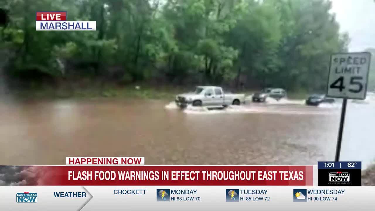 Heavy rains flood highways 80, 59 in Marshall