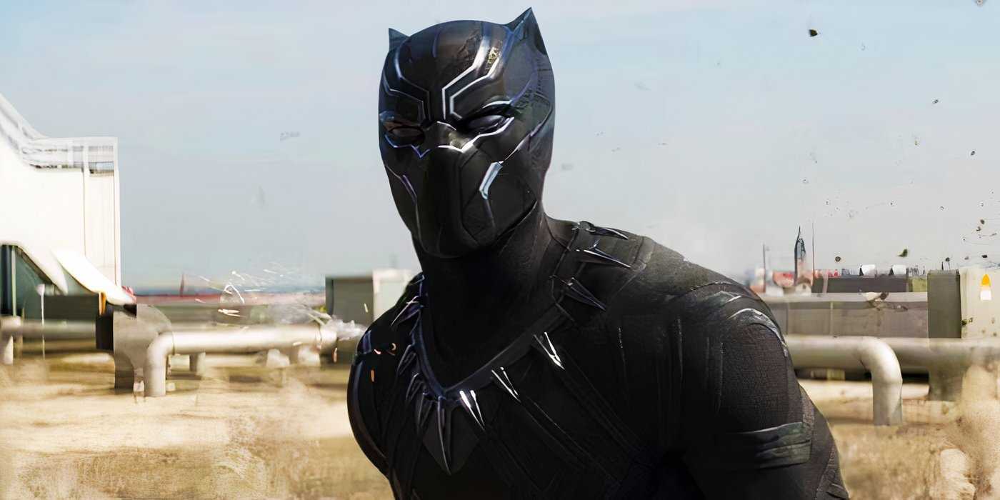 T'Challa fighting as Black Panther in Captain America Civil War
