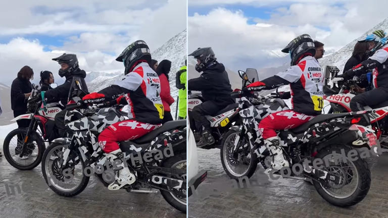 Hero Xpulse 421 seen testing on Khardung-La Pass in Ladakh with Xpulse ...