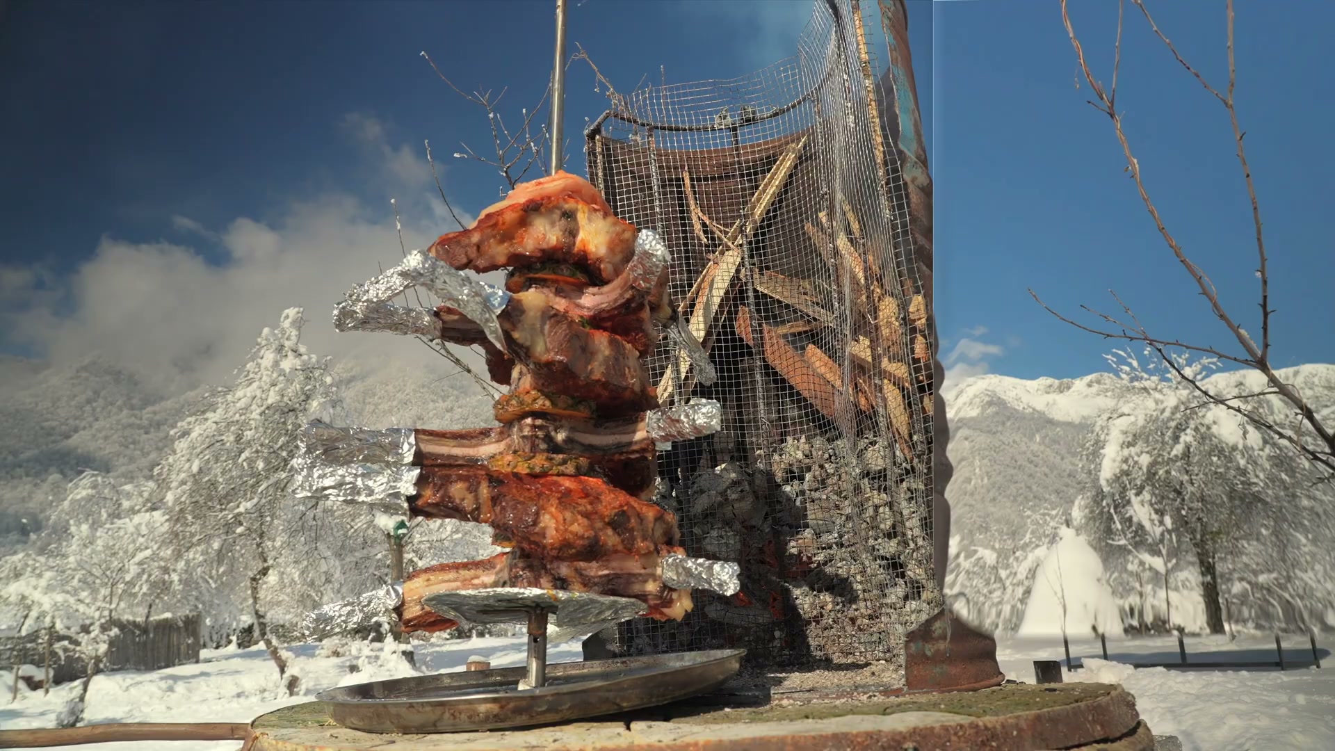 The most unusual doner ever made in a rustic kitchen