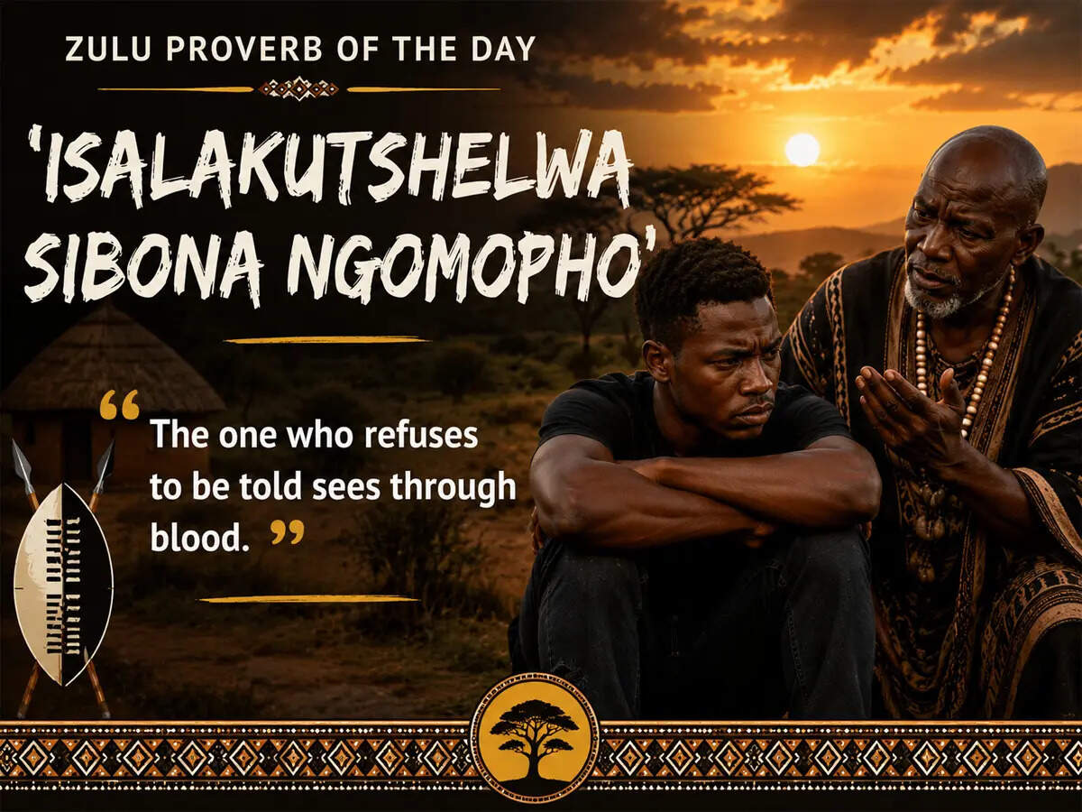 Zulu proverb of the day: 'Isalakutshelwa sibona ngomopho' - 'The one ...