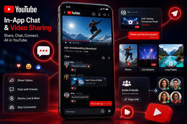YouTube launches in-app chat and video sharing feature, challenging ...