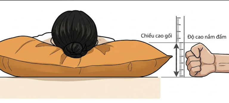 Chiều cao gối đúng chuẩn. Ảnh minh họa: AI