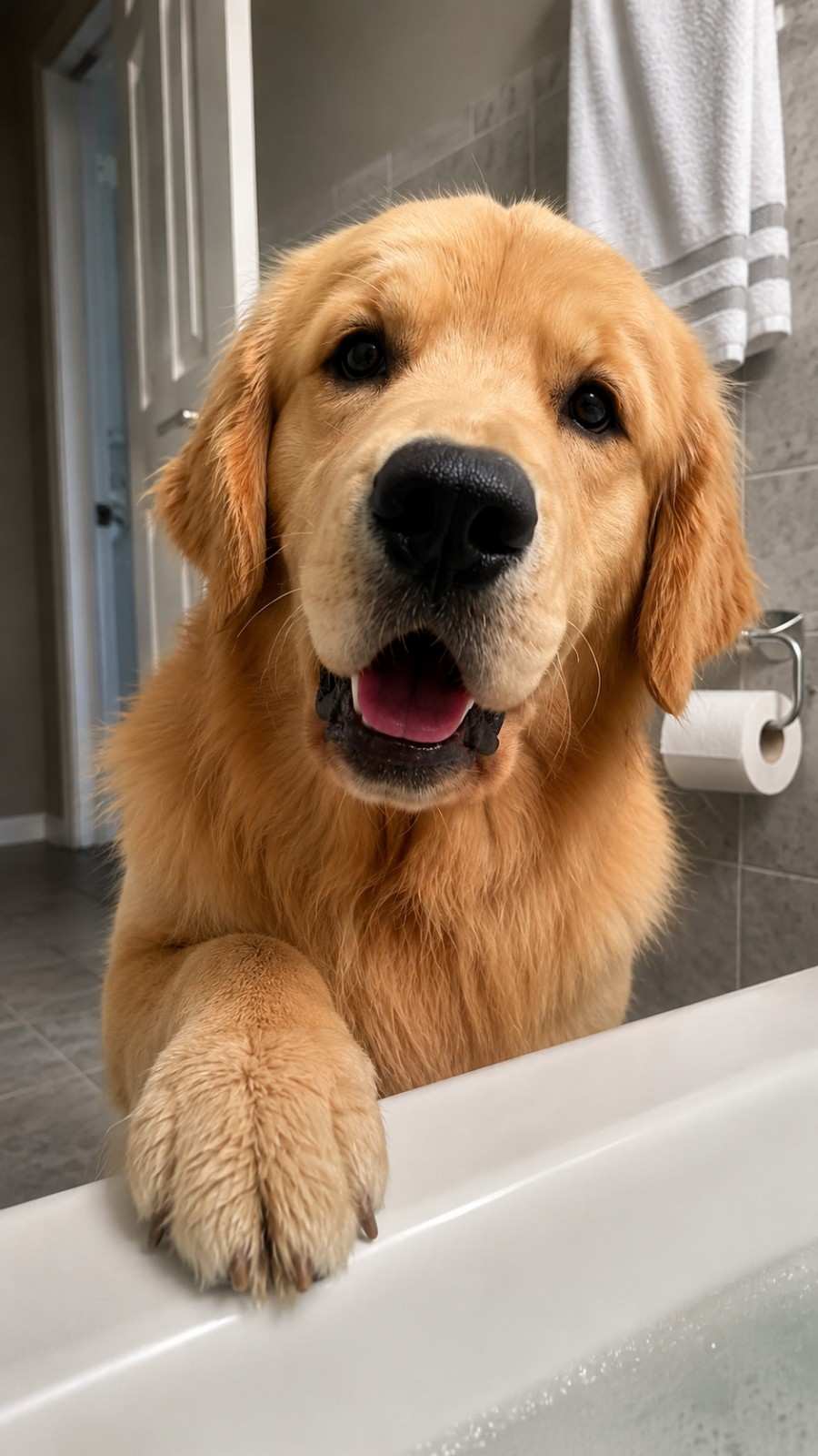 My dog checks on me again