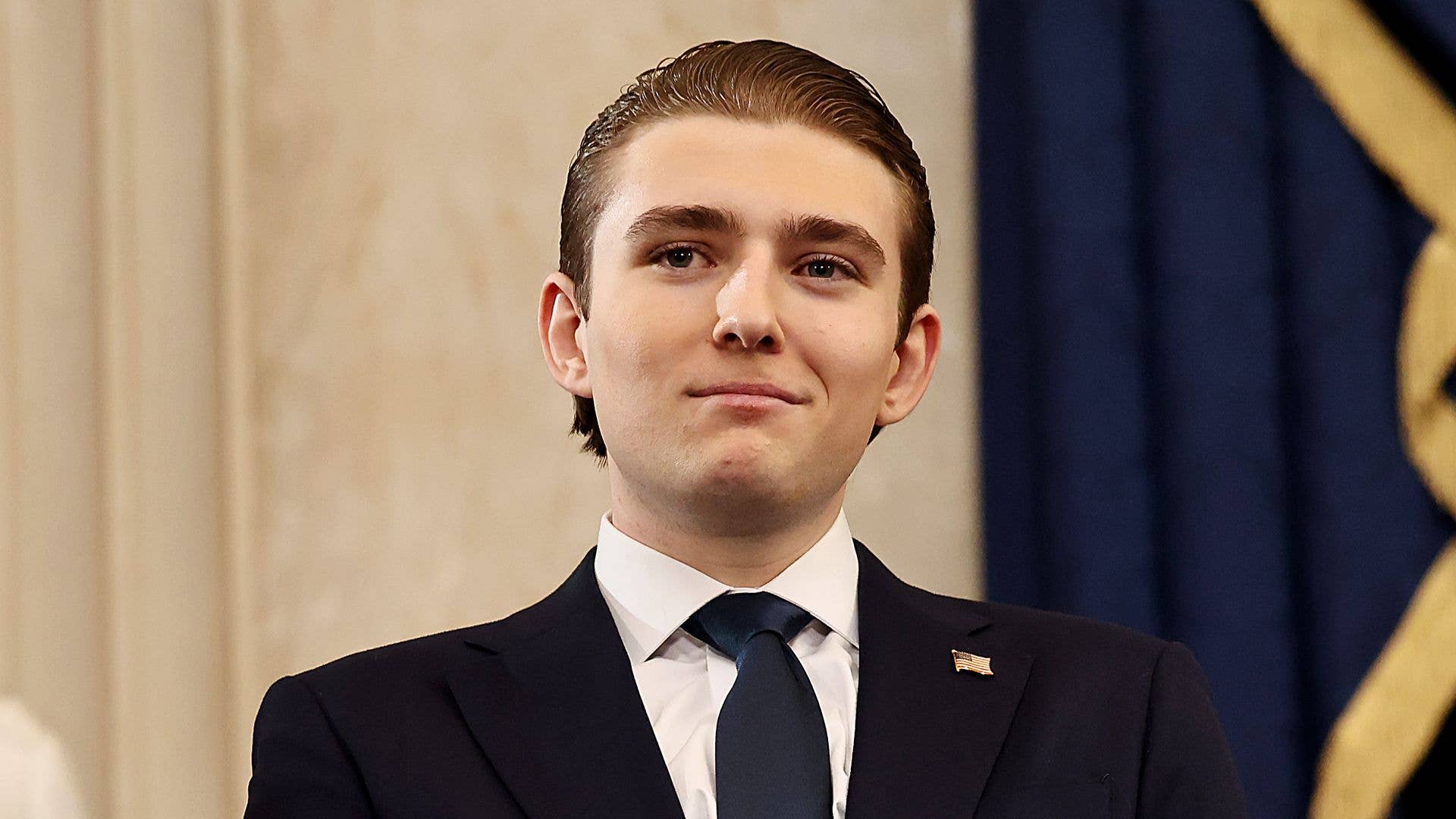 WASHINGTON, DC - JANUARY 20: Barron Trump arrives to the inauguration of U.S. President-elect Donald Trump in the Rotunda of the U.S. Capitol on January 20, 2025 in Washington, DC. Donald Trump takes office for his second term as the 47th president of the United States. (Photo by Chip Somodevilla/Getty Images)