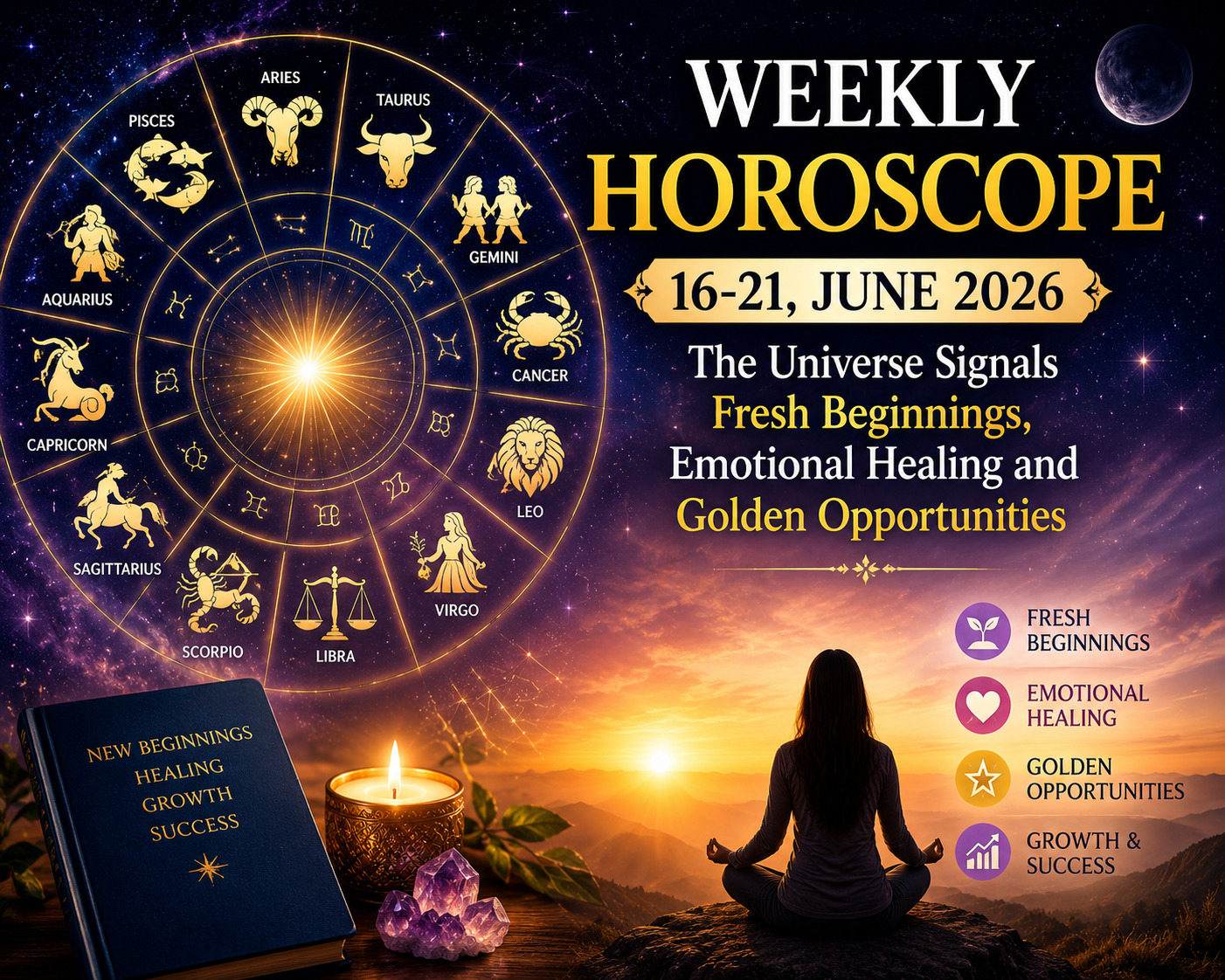 Weekly horoscope 16-21 June 2026: The universe signals fresh beginnings ...