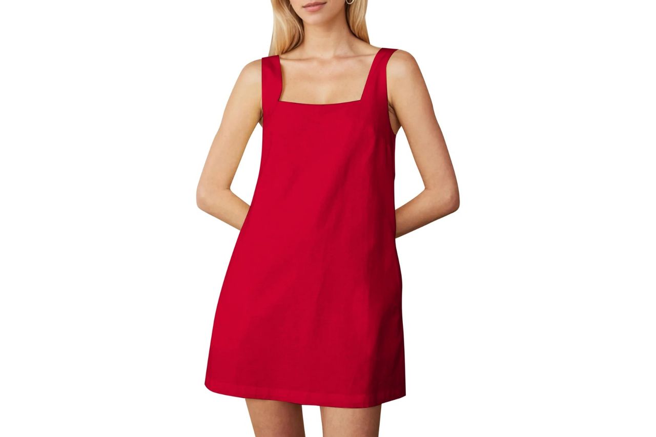Burtell Summer Sleeveless Cotton Linen Mini Dress