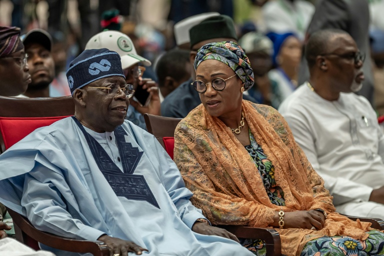 Nigerian President Bola Tinubu (L) has himself been the subject of fabricated content online