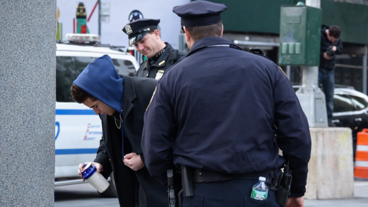 Police react to a protein shake prank