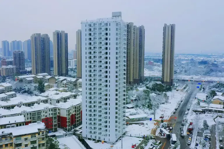 While big-city buildings can take years to finish, China assembled a 26 ...