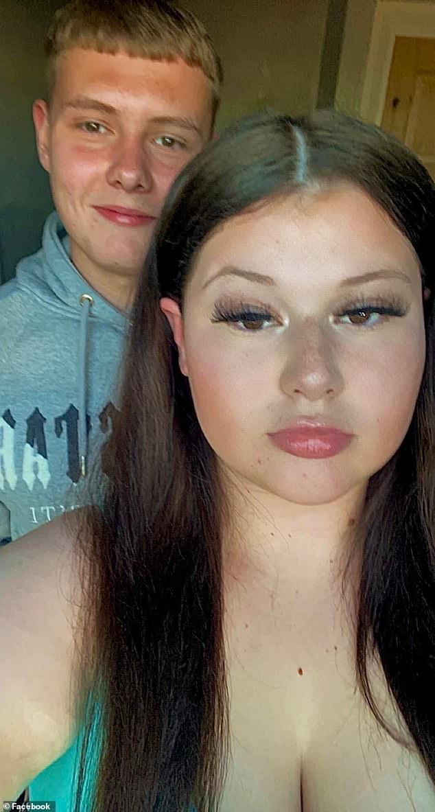 Jack Barrett, pictured in 2022 when he would have been 17, with his girlfriend, Mia Henry-Bristow