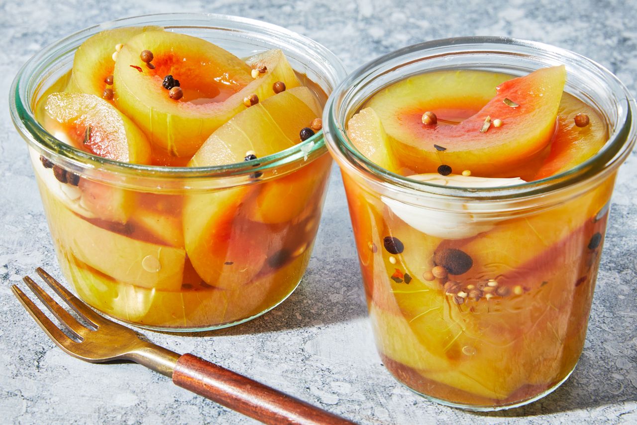 pickled watermelon rinds in jars