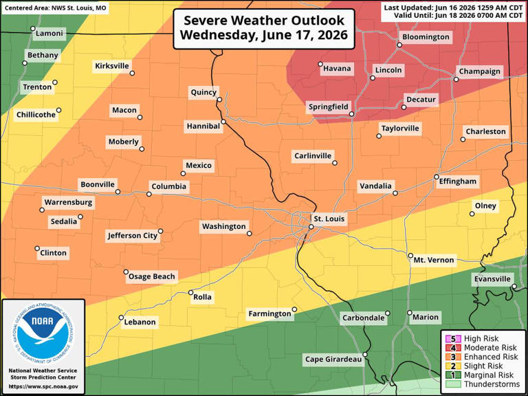 Illinois faces moderate risk of severe storms, strong tornadoes tomorrow