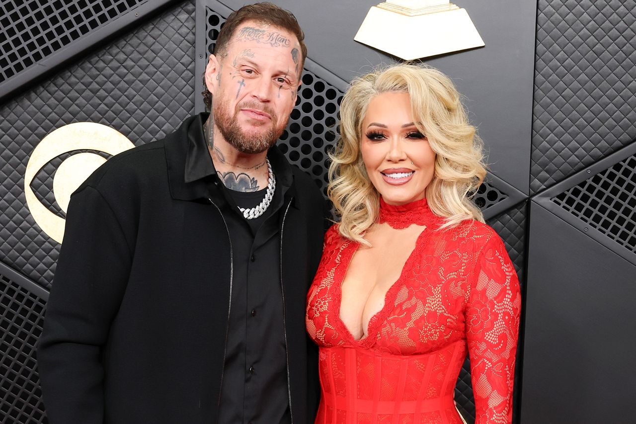 Jelly Roll and Bunnie Xo at the Grammy Awards in Los Angeles in February 2026
