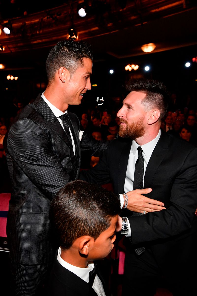 Barcelona and Argentina forward Lionel Messi (R) and Real Madrid and Portugal forward Cristiano Ronaldo (L)