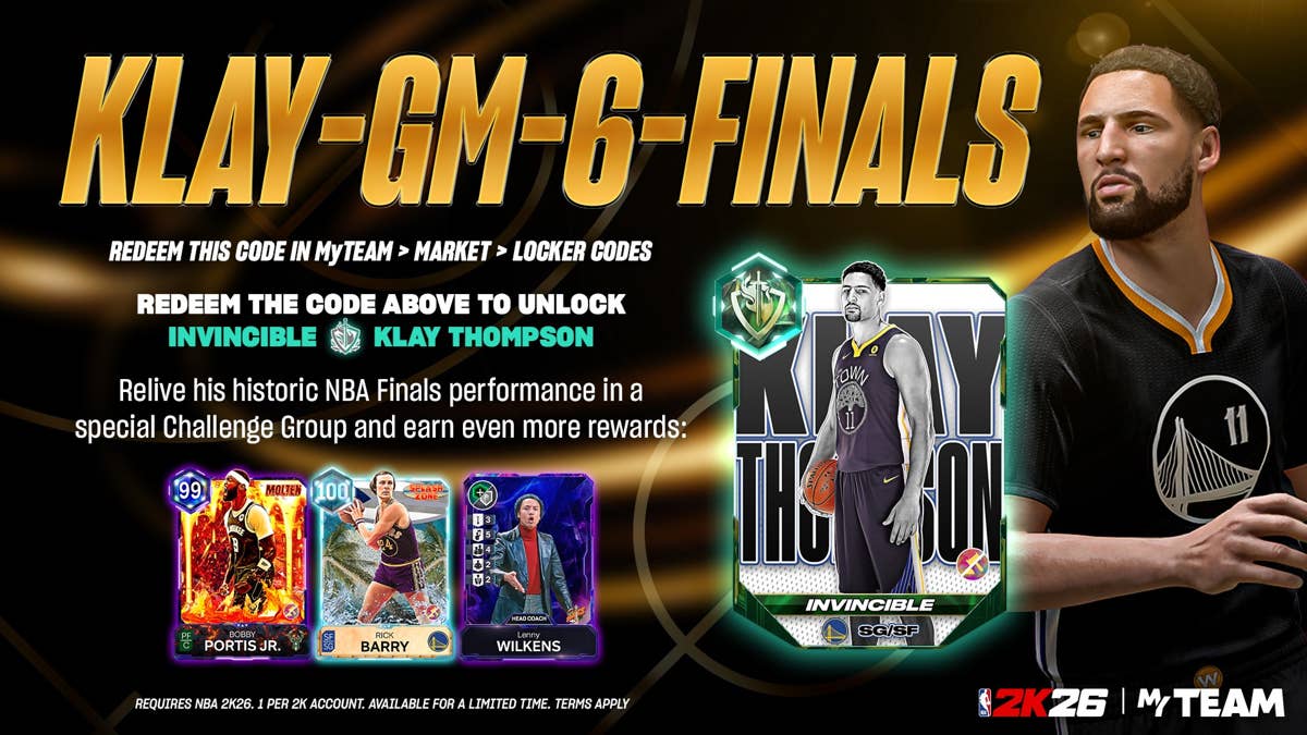 NBA 2K26 locker code grab a free invincible Klay Thompson with KLAY-GM ...