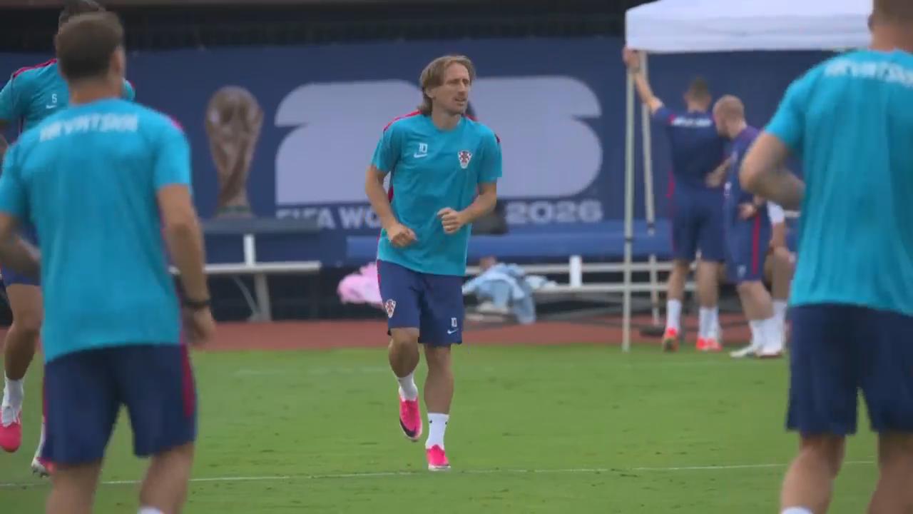 Croatia and Modric train ahead of first World Cup game against England