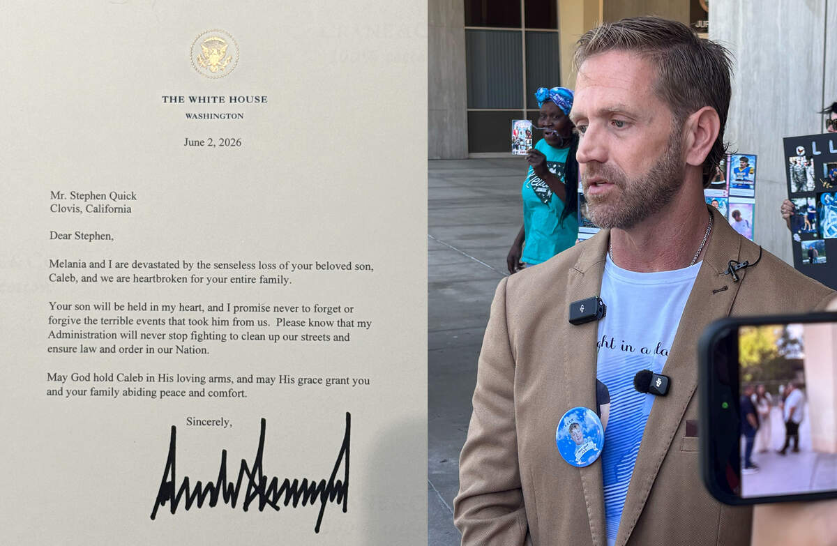 President Trump sends letter to father of slain Clovis teen Caleb Quick
