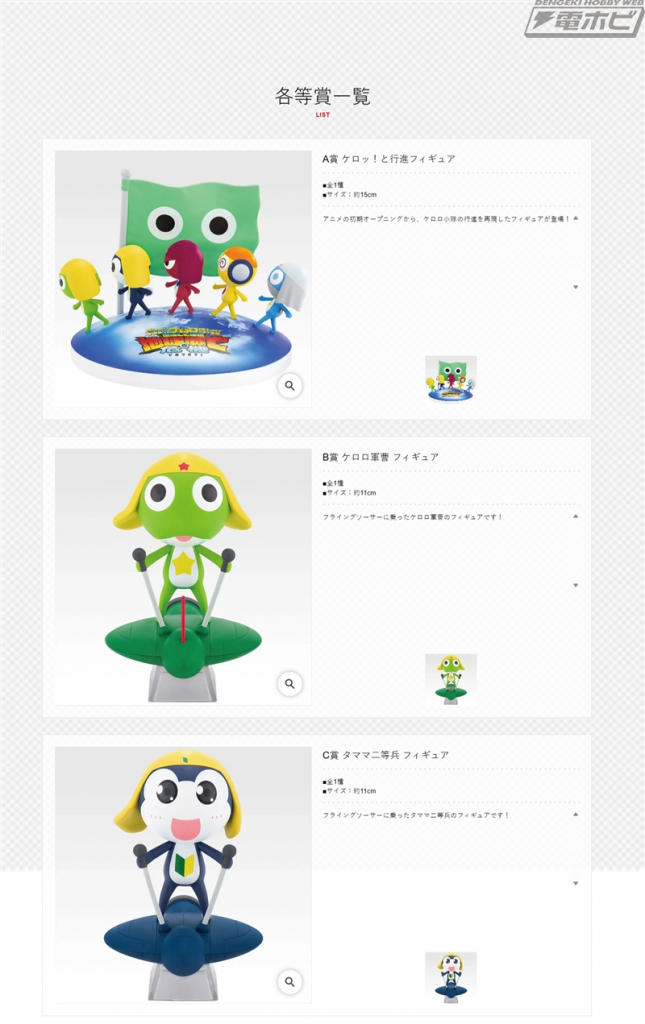 一番くじ ケロロ軍曹 復活して速攻2弾であります!」の全ラインナップが