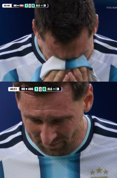 Messi piange dopo il gol ma è bufera sui social per un pestone a Mandi
