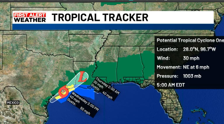 Potential tropical cyclone one is less likely to be a tropical storm