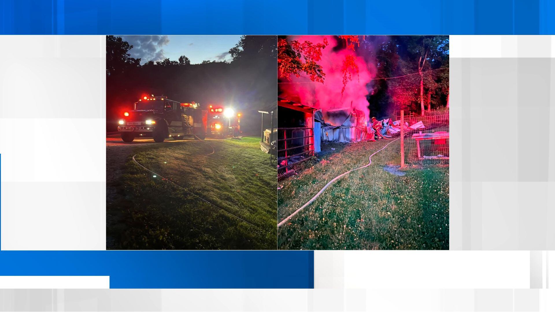 Crews respond to mobile home overcome by fire