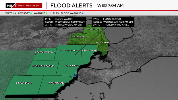 Flood watch issued for Southeast Michigan for Wednesday afternoon ...