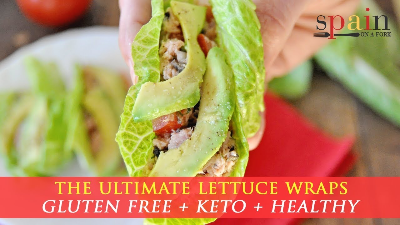 Spanish tuna and avocado lettuce wraps