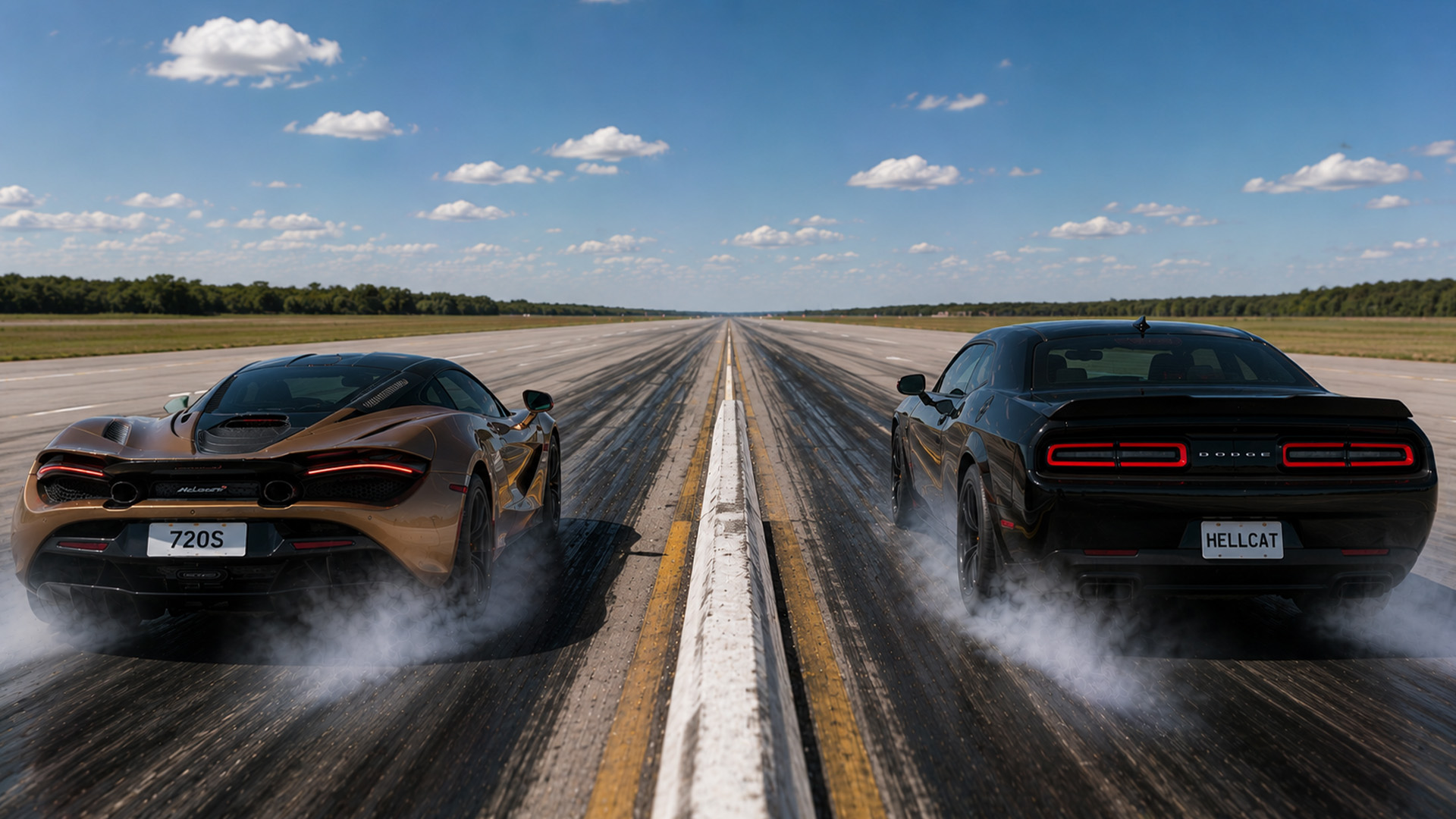 McLaren 720S faces Dodge Hellcat drag race