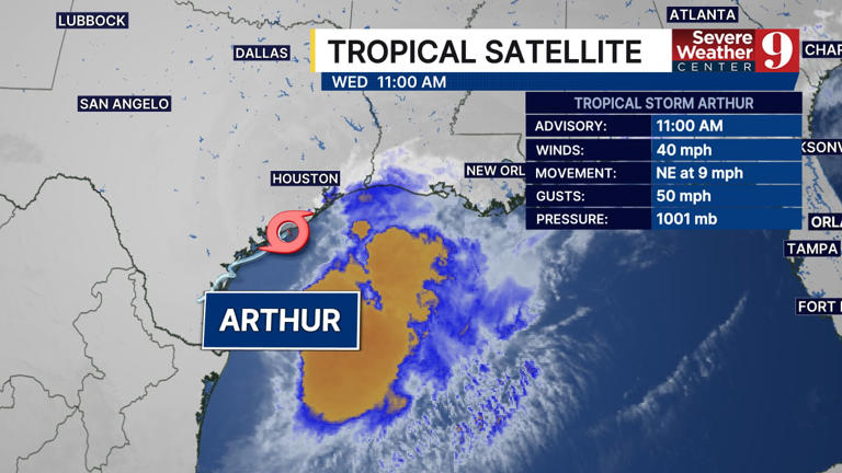 Tropical storm Arthur forms in Gulf, expected to weaken rapidly
