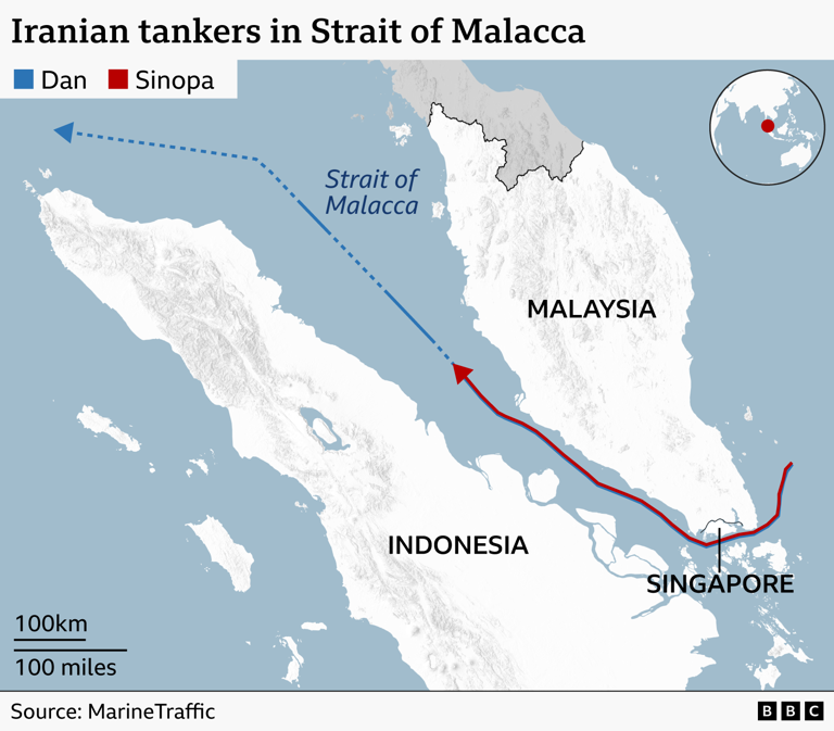 Iran sends loaded oil tankers past US blockade line