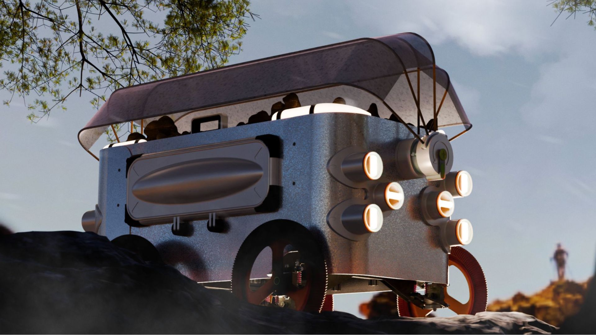 Photos: Autonomous hydrogen-powered rover provides mobile habitat for ...