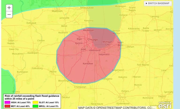 Chicago area residents asked to skip showers amid 'torrential' rainfall ...