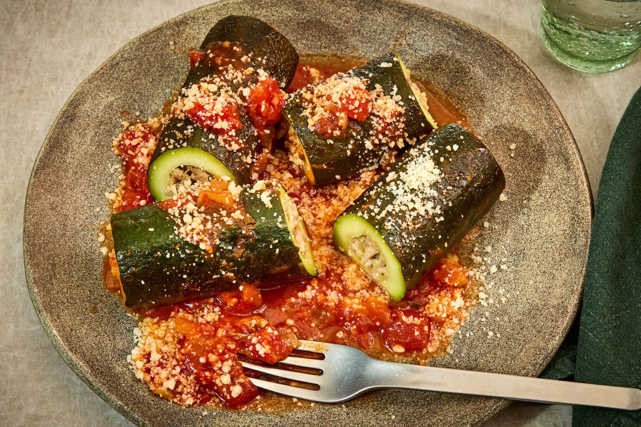 Stuffed zucchini Pesaro style