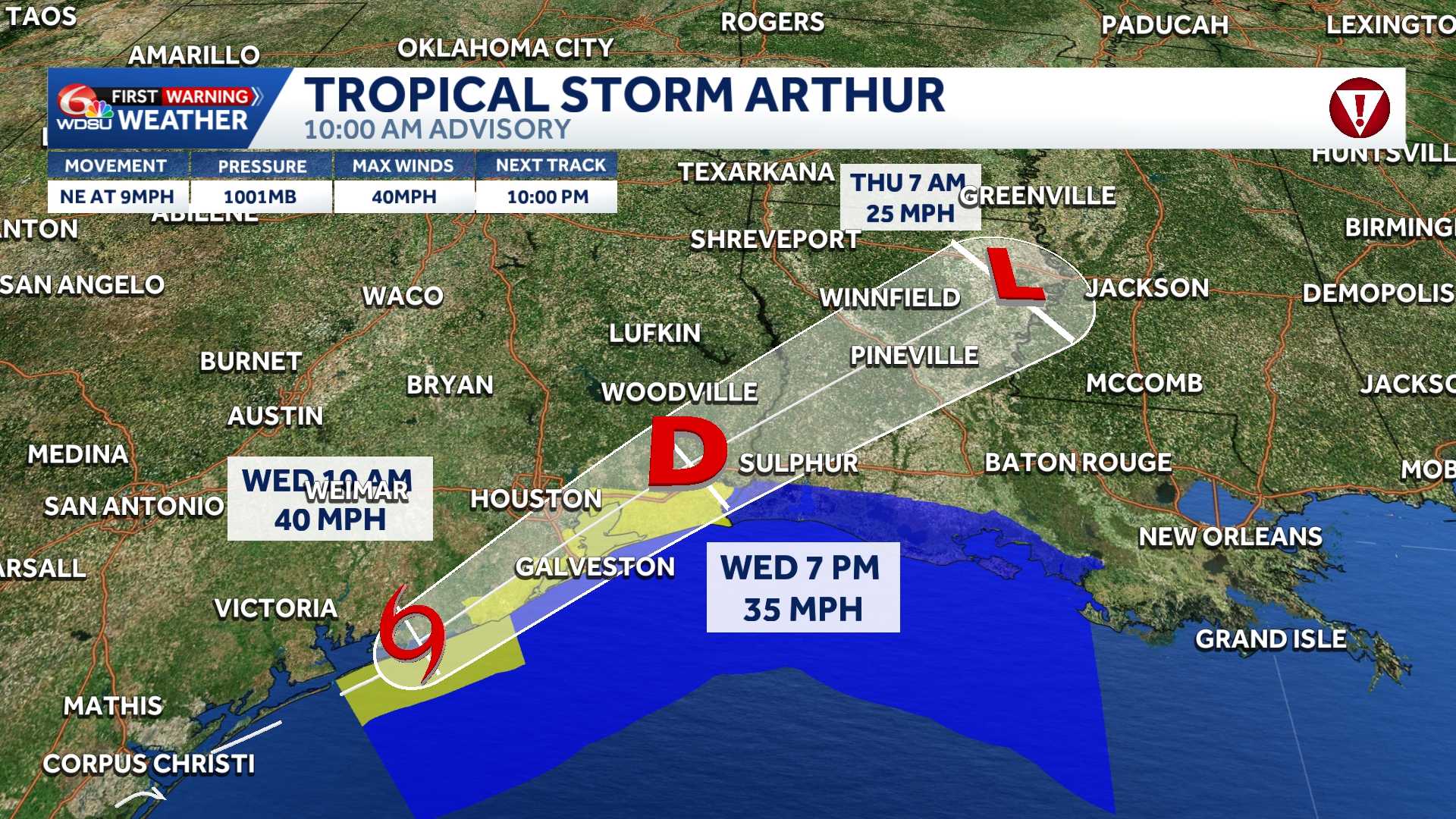 Tropical Storm Arthur develops in the western Gulf as it tracks towards ...