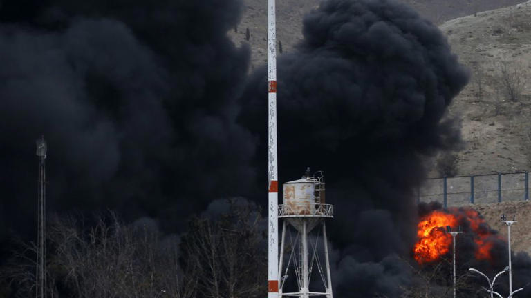 Black smoke rises after fires broke out following US-Israel attacks targeting some oil storage facilities, including the Shehran oil depot, in Tehran, on March 8. - Fatemeh Bahrami/Anadolu/Getty Images