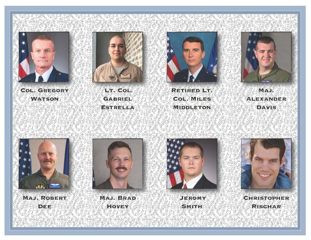 Eight victims of the B-52 Air Force Base crash. Source: Edwards Air Force Base