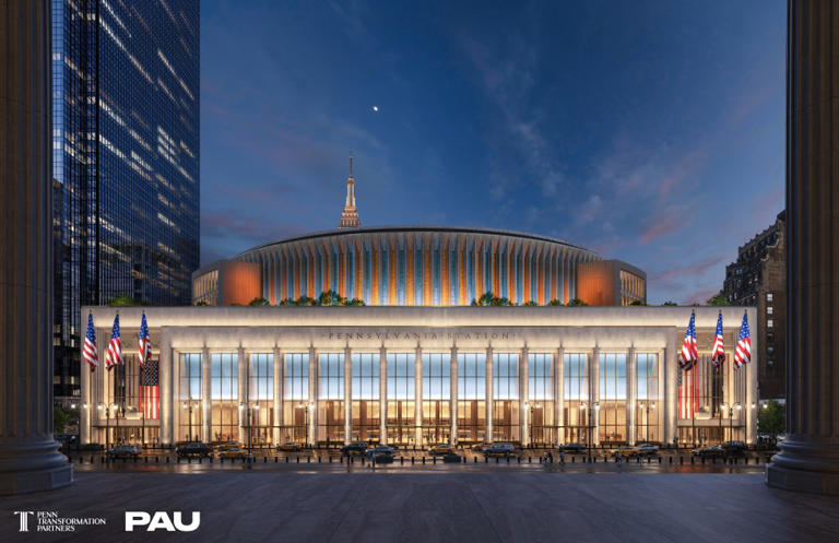 Firm tapped for Penn Station revamp releases new Knicks-themed design ...