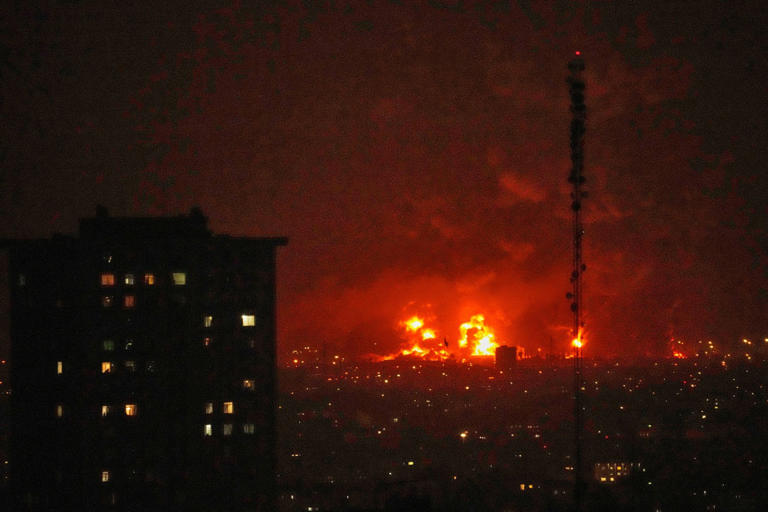 Flames rise from an oil-storage facility south of Tehran during the U.S.-Israel military campaign in March.