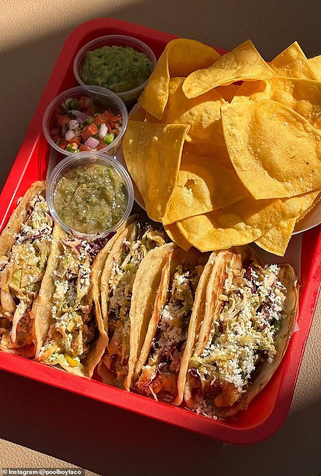 She munched on some of the restaurant's soft tacos and nachos while she was there 
