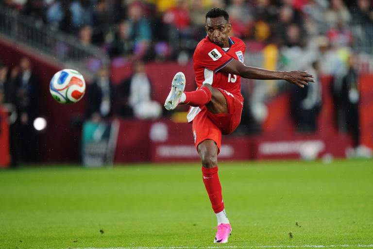 Jiovany Ramos, de Panamá, efectúa un disparo en el partido de la Copa del Mundo ante Ghana, el miércoles 17 de junio de 2026 en Toronto (Nathan Denette/The Canadian Press via AP)