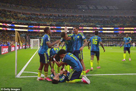 Luis Diaz was overcome with emotion after scoring his side's second goal of the game