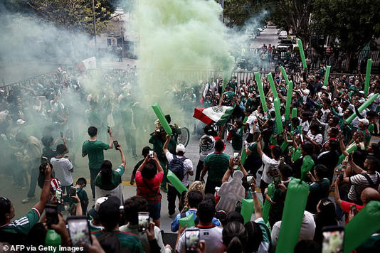 Mexican fans congregate in Guadalajara ahead of their side's clash with South Korea