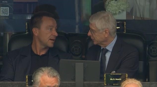 John Terry and Arsene Wenger were seat-mates as England played Croatia in Texas last night